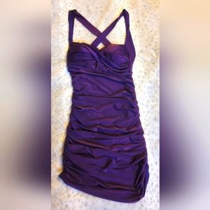 Purple Sweetheart Twist Front Dress